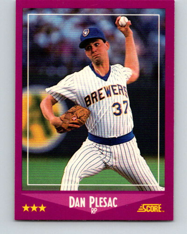 1988 Score #77 Dan Plesac VG Milwaukee Brewers 