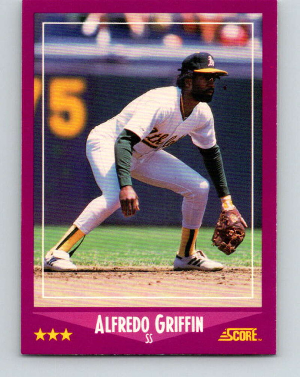 1988 Score #88 Alfredo Griffin VG Oakland Athletics 