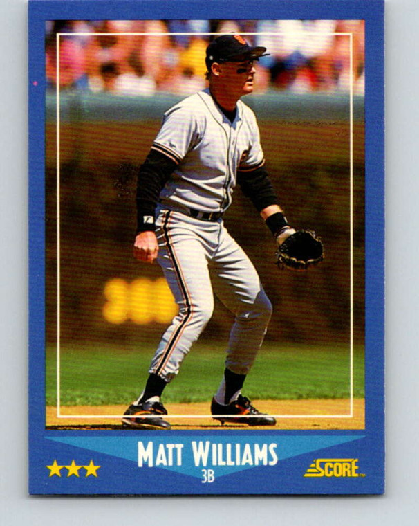 1988 Score #118 Matt Williams VG RC Rookie San Francisco Giants 