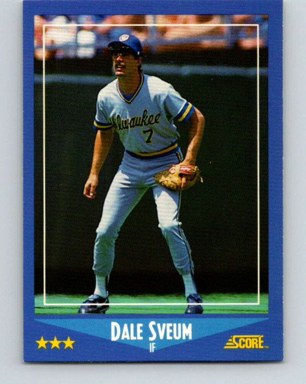 1988 Score #120 Dale Sveum VG Milwaukee Brewers 