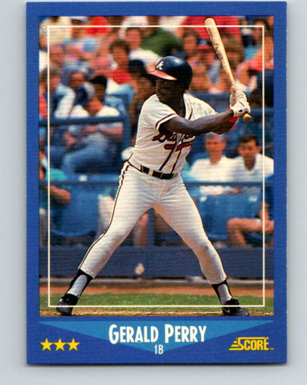 1988 Score #136 Gerald Perry VG Atlanta Braves 