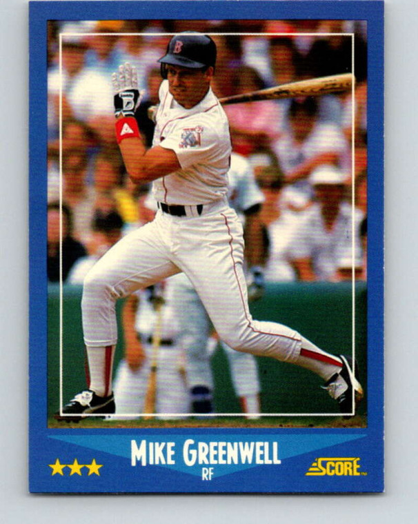 1988 Score #175 Mike Greenwell VG Boston Red Sox 