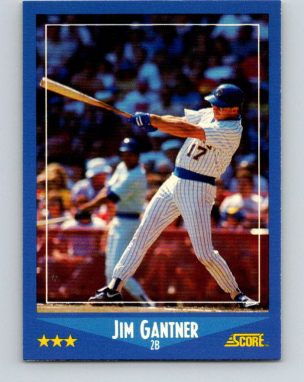 1988 Score #197 Jim Gantner VG Milwaukee Brewers 