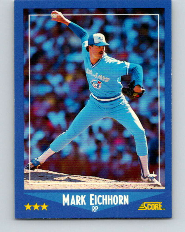 1988 Score #198 Mark Eichhorn VG Toronto Blue Jays 