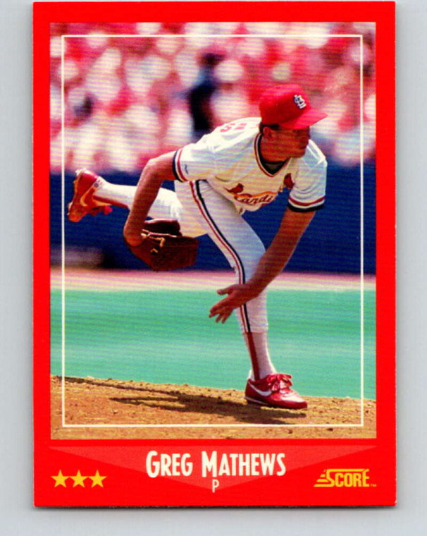 1988 Score #226 Greg Mathews VG St. Louis Cardinals 