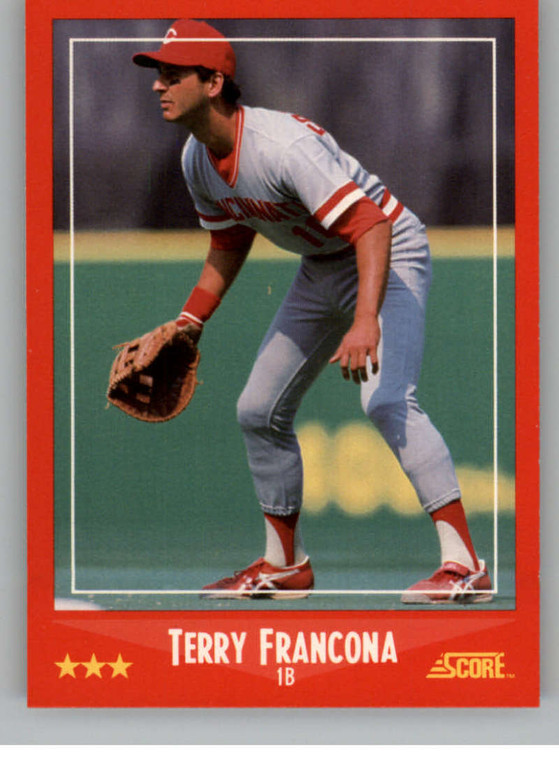 1988 Score #297b Terry Francona COR VG Cincinnati Reds 