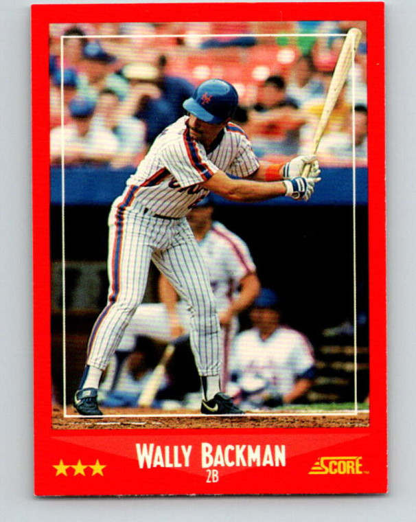 1988 Score #303 Wally Backman VG New York Mets 