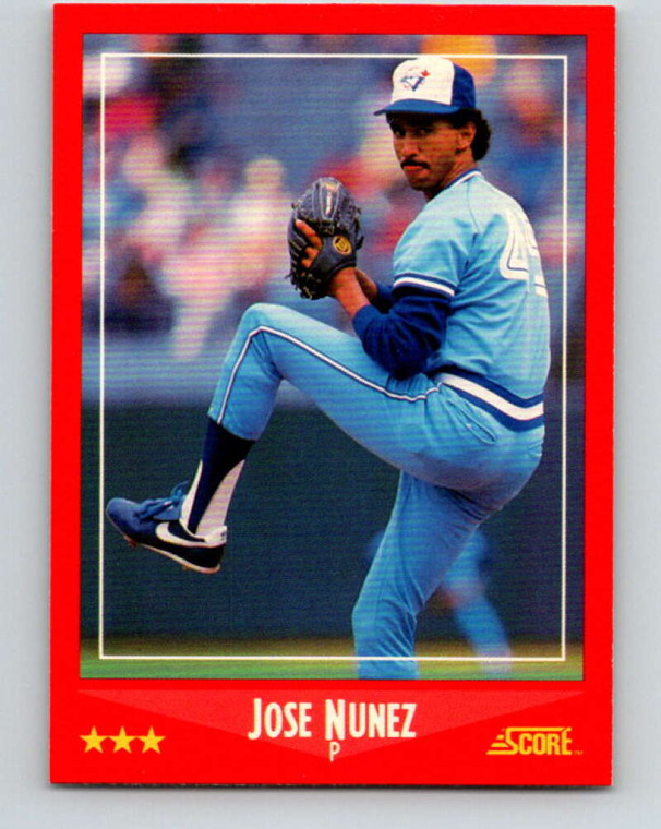 1988 Score #312 Jose Nunez VG RC Rookie Toronto Blue Jays 