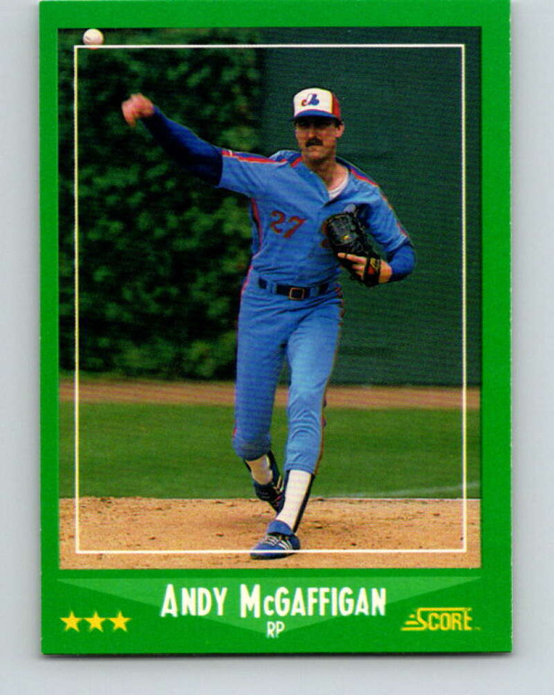 1988 Score #366 Andy McGaffigan VG Montreal Expos 