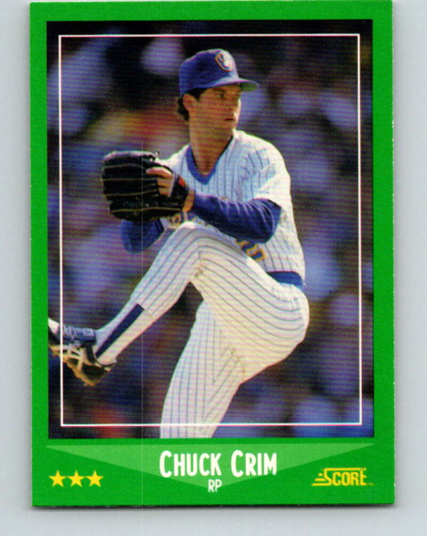 1988 Score #402 Chuck Crim VG RC Rookie Milwaukee Brewers 