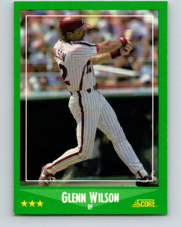 1988 Score #405 Glenn Wilson VG Philadelphia Phillies 