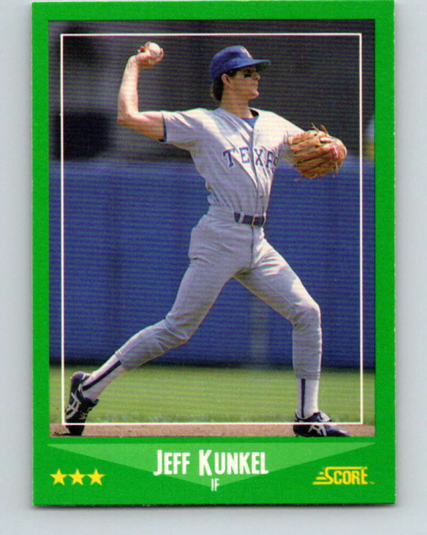 1988 Score #407 Jeff Kunkel VG Texas Rangers 