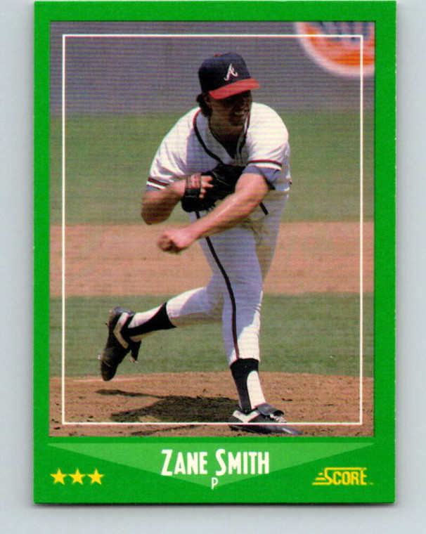 1988 Score #410 Zane Smith VG Atlanta Braves 