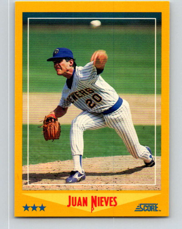 1988 Score #513 Juan Nieves VG Milwaukee Brewers 