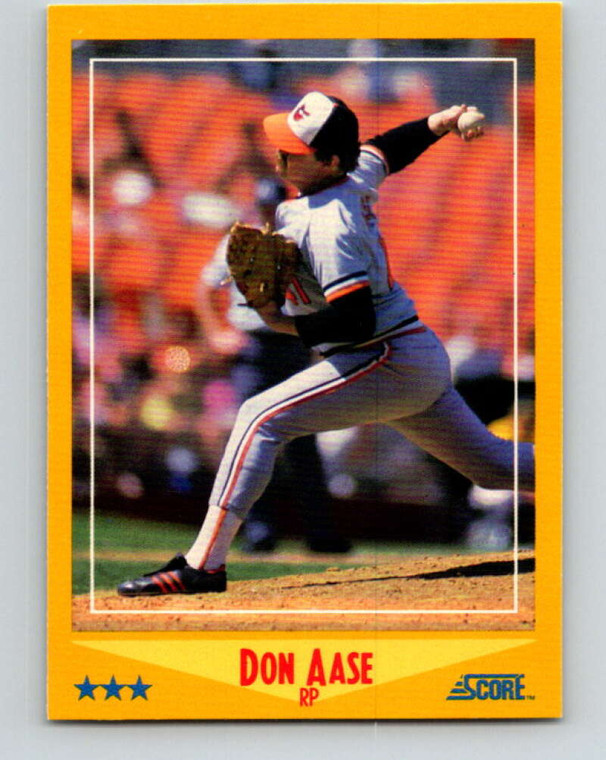 1988 Score #518 Don Aase VG Baltimore Orioles 