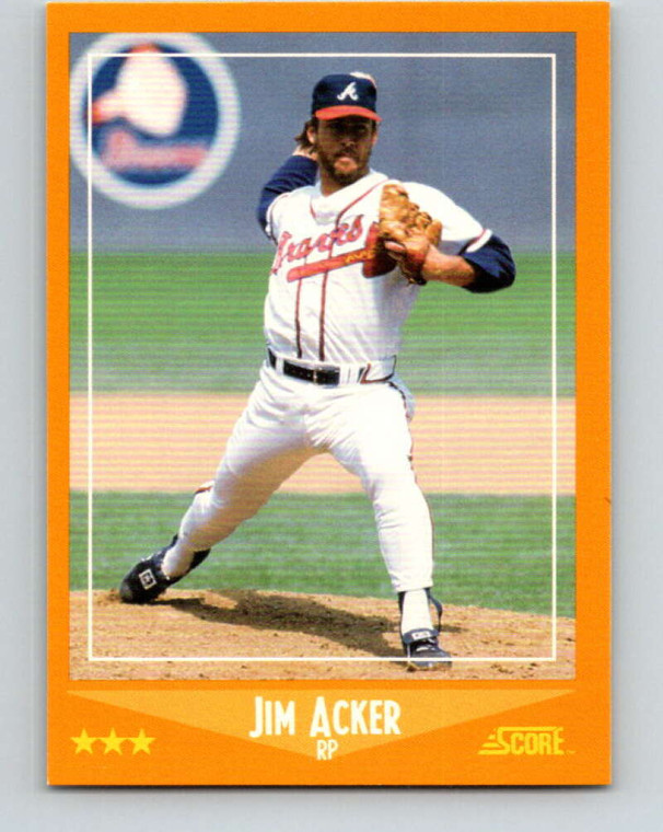 1988 Score #576 Jim Acker VG Atlanta Braves 