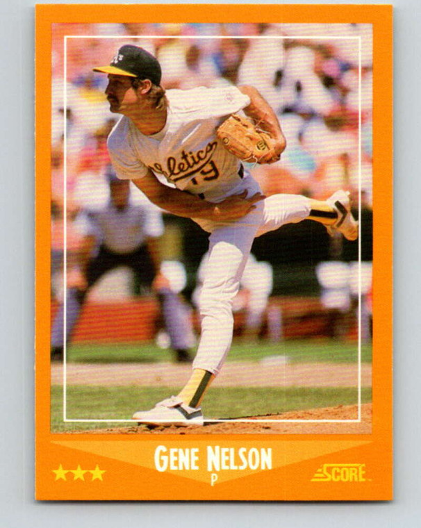 1988 Score #588 Gene Nelson VG Oakland Athletics 