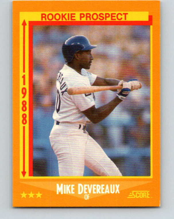1988 Score #637 Mike Devereaux RP VG RC Rookie Los Angeles Dodgers 