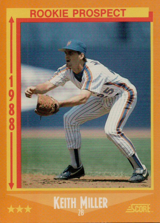 1988 Score #639 Keith Miller RP VG RC Rookie New York Mets 