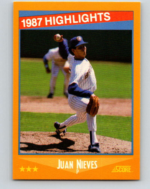 1988 Score #655 Juan Nieves HL VG Milwaukee Brewers 