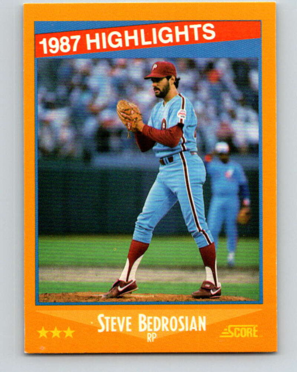 1988 Score #656 Steve Bedrosian HL VG Philadelphia Phillies 
