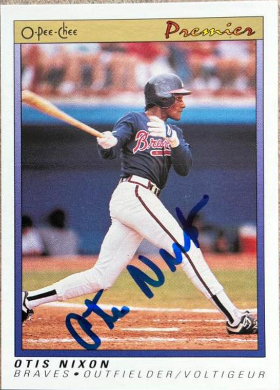 Otis Nixon Autographed 1991 O-Pee-Chee Premier #89