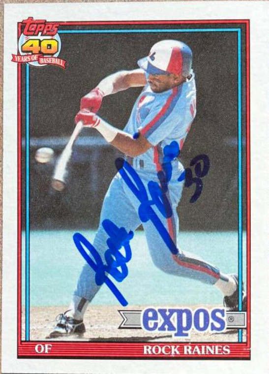 Tim Raines Autographed 1991 Topps #360