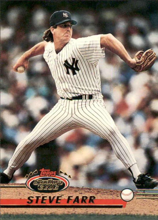 1993 Stadium Club #176 Steve Farr VG New York Yankees 