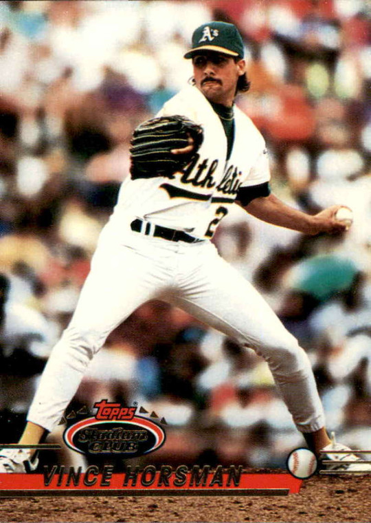 1993 Stadium Club #256 Vince Horsman VG Oakland Athletics 