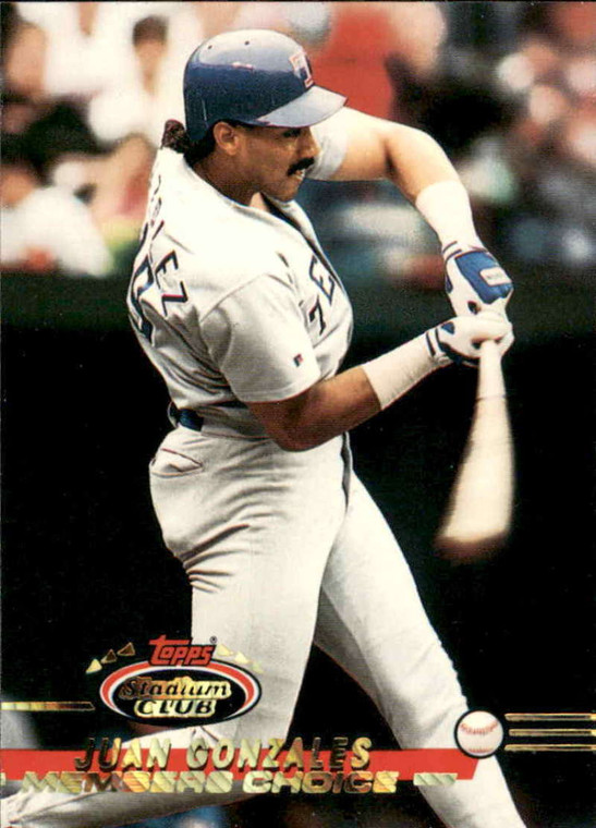 1993 Stadium Club #297 Juan Gonzalez MC VG Texas Rangers 