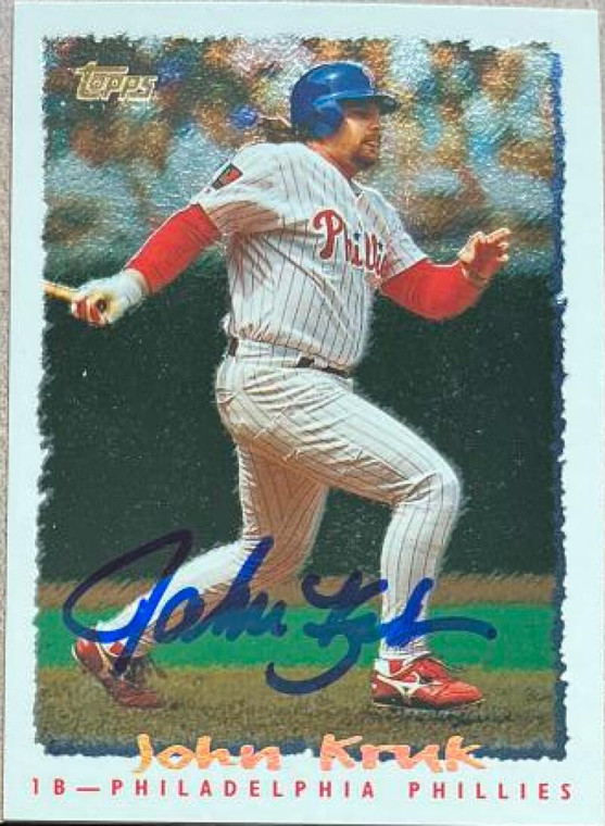 John Kruk Autographed 1995 Topps Cyberstats #346