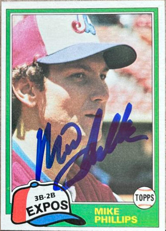 Mike Phillips Autographed 1981 Topps Traded #813 Montreal Expos Card