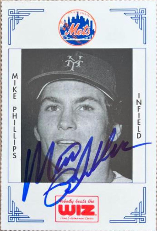 Mike Phillips Autographed 1991 WIZ New York Mets #315