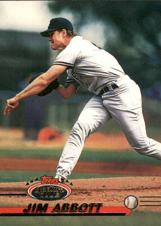 1993 Stadium Club #615 Jim Abbott VG New York Yankees 