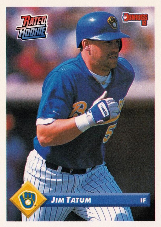 1993 Donruss #341 Jim Tatum VG RC Rookie Milwaukee Brewers 