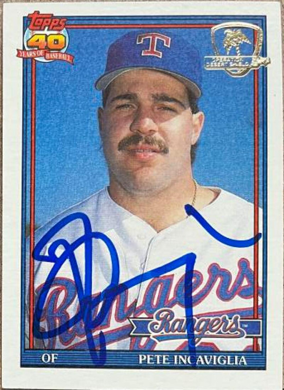 Pete Incaviglia Autographed 1991 Topps Operation Desert Shield #172