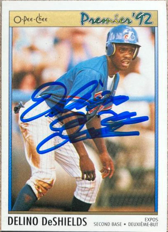 Delino DeShields Autographed 1992 O-Pee-Chee Premier #163