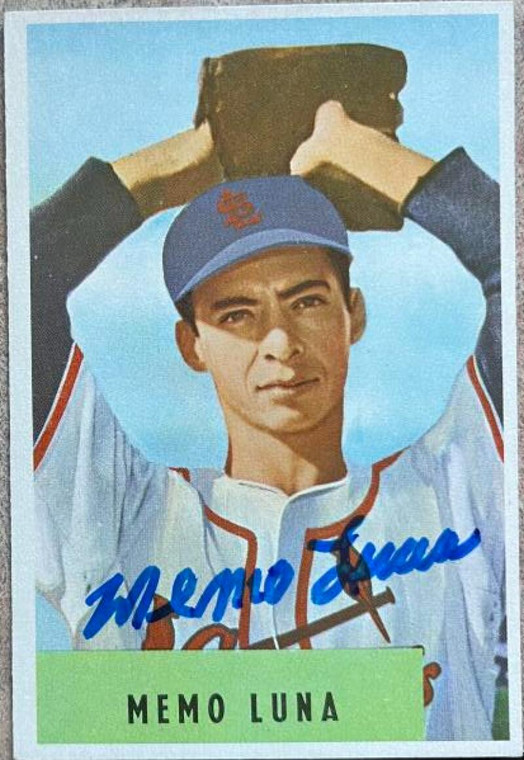 Memo Luna Autographed 1954 Bowman #222