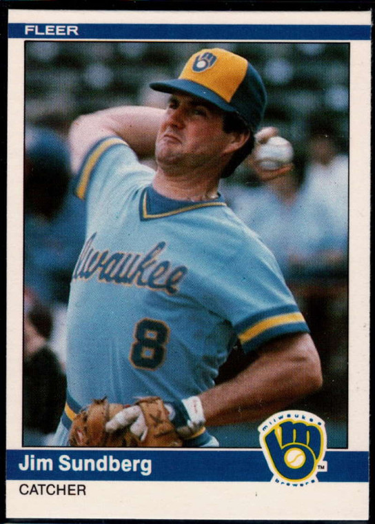 1984 Fleer Update #113 Jim Sundberg NM Milwaukee Brewers 