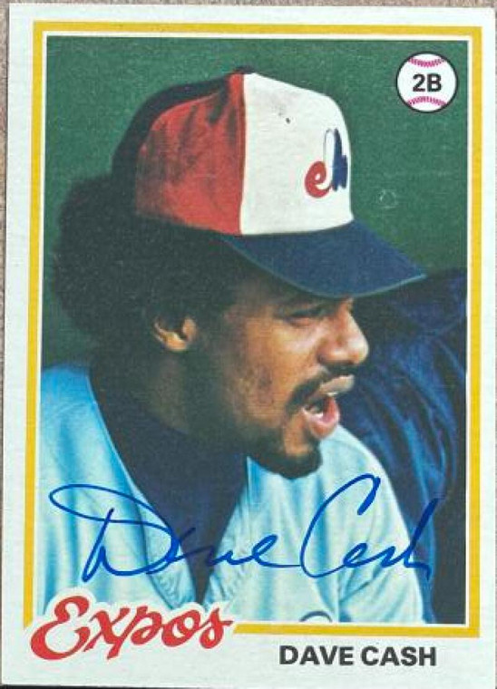 Dave Cash Autographed 1978 Topps #495 Montreal Expos Card