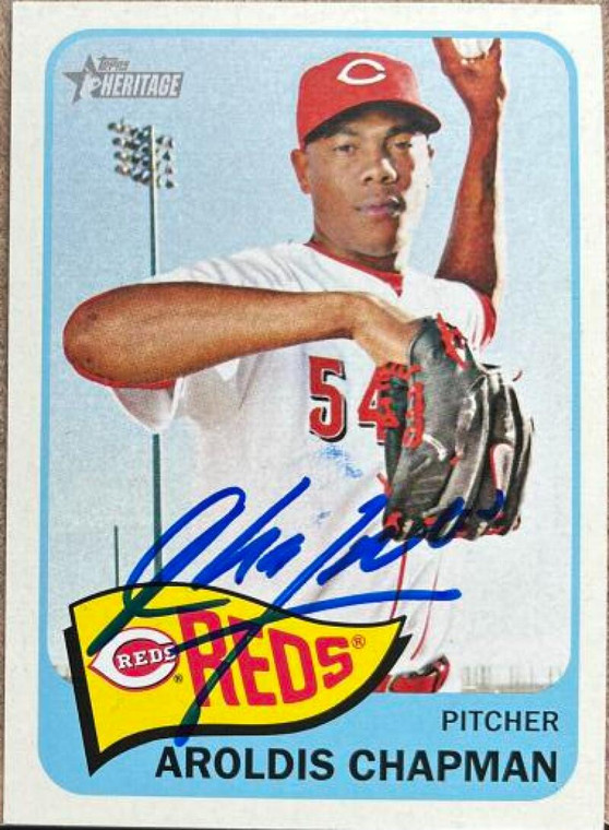 Aroldis Chapman Autographed 2014 Topps Heritage #60