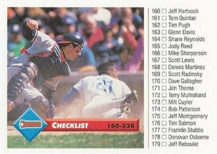 1993 Donruss #254 Checklist 160-238 VG 