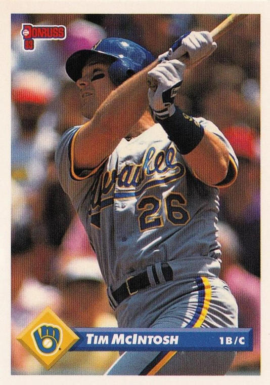 1993 Donruss #367 Tim McIntosh VG Milwaukee Brewers 