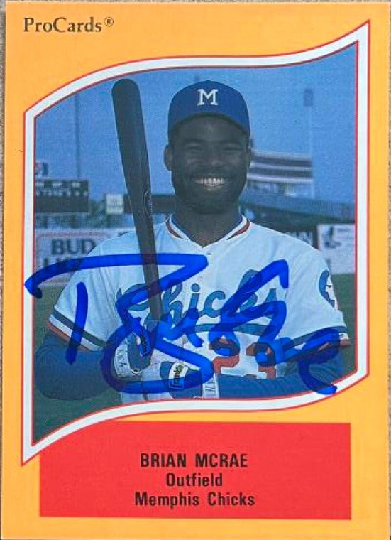 Brian McRae Autographed 1990 ProCards A and AA #50