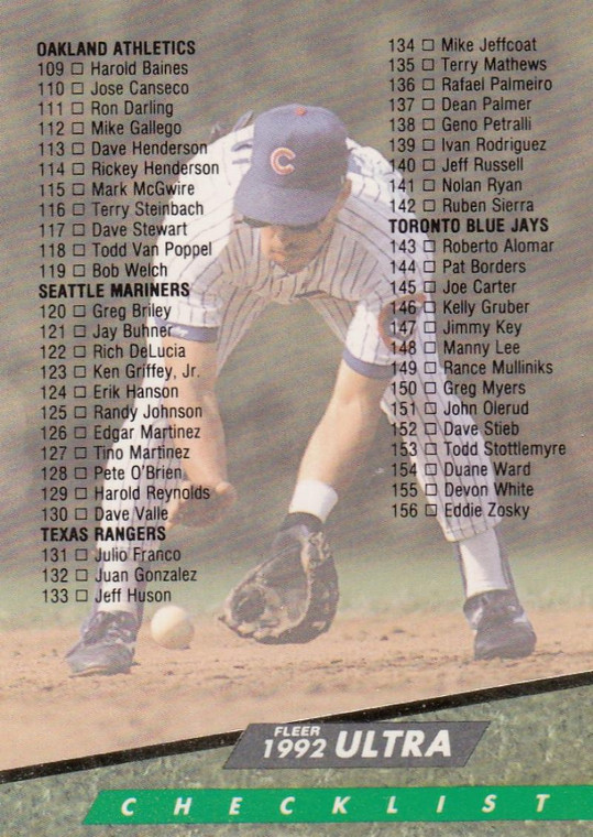 1992 Ultra #299 Rey Sanchez VG Chicago Cubs 