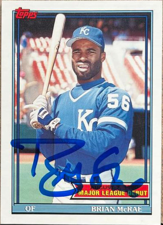 Brian McRae Autographed 1991 Topps Major League Debut 1990 #105