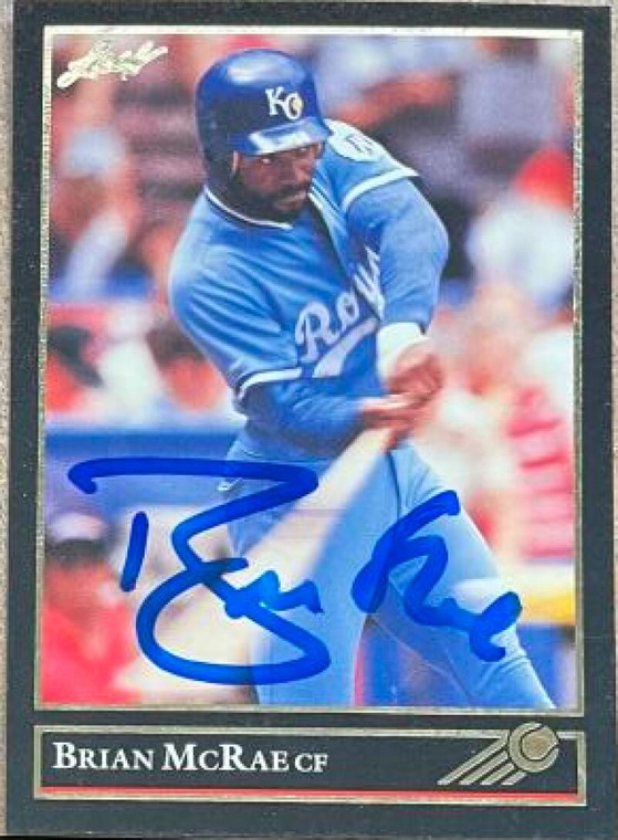 Brian McRae Autographed 1992 Leaf Black Gold #123