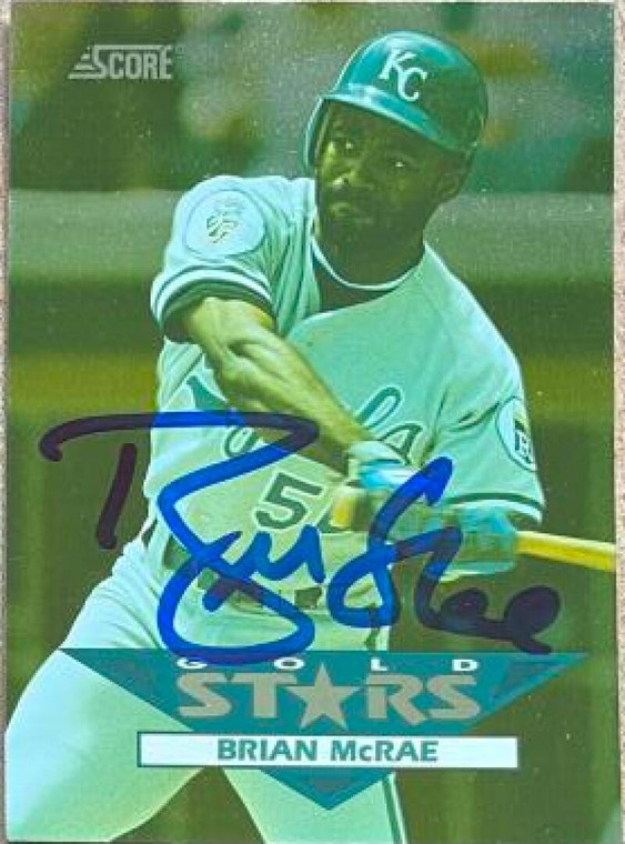 Brian McRae Autographed 1994 Score Gold Stars #60