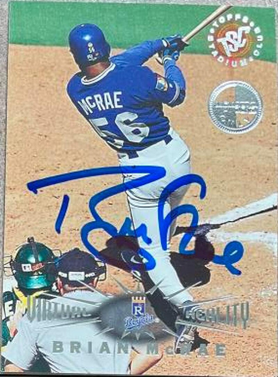 Brian McRae Autographed 1995 Stadium Club Virtual Reality Members Only #138