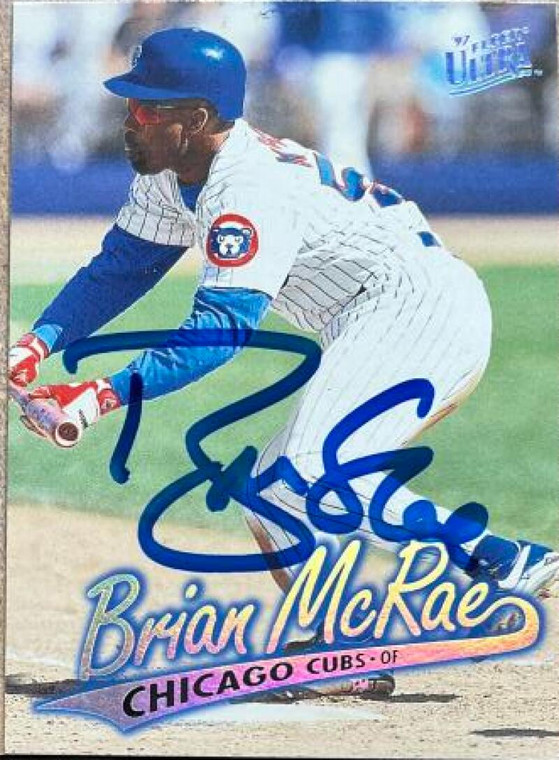 Brian McRae Autographed 1997 Fleer Ultra #448 Chicago Cubs Card